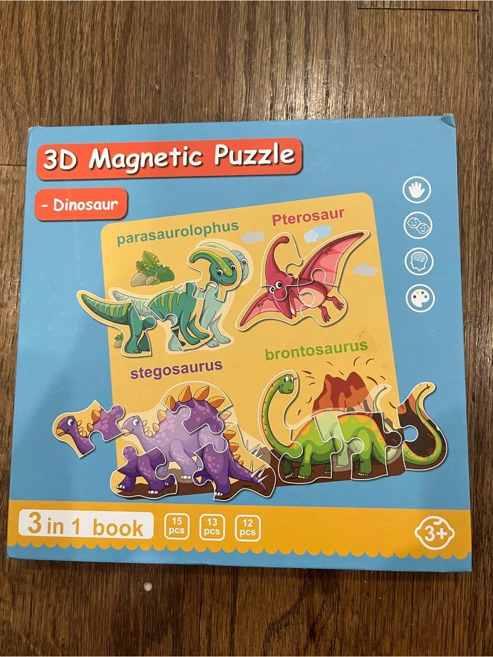 Magnetic Puzzle Set for Kids - Green Dinosaur Theme